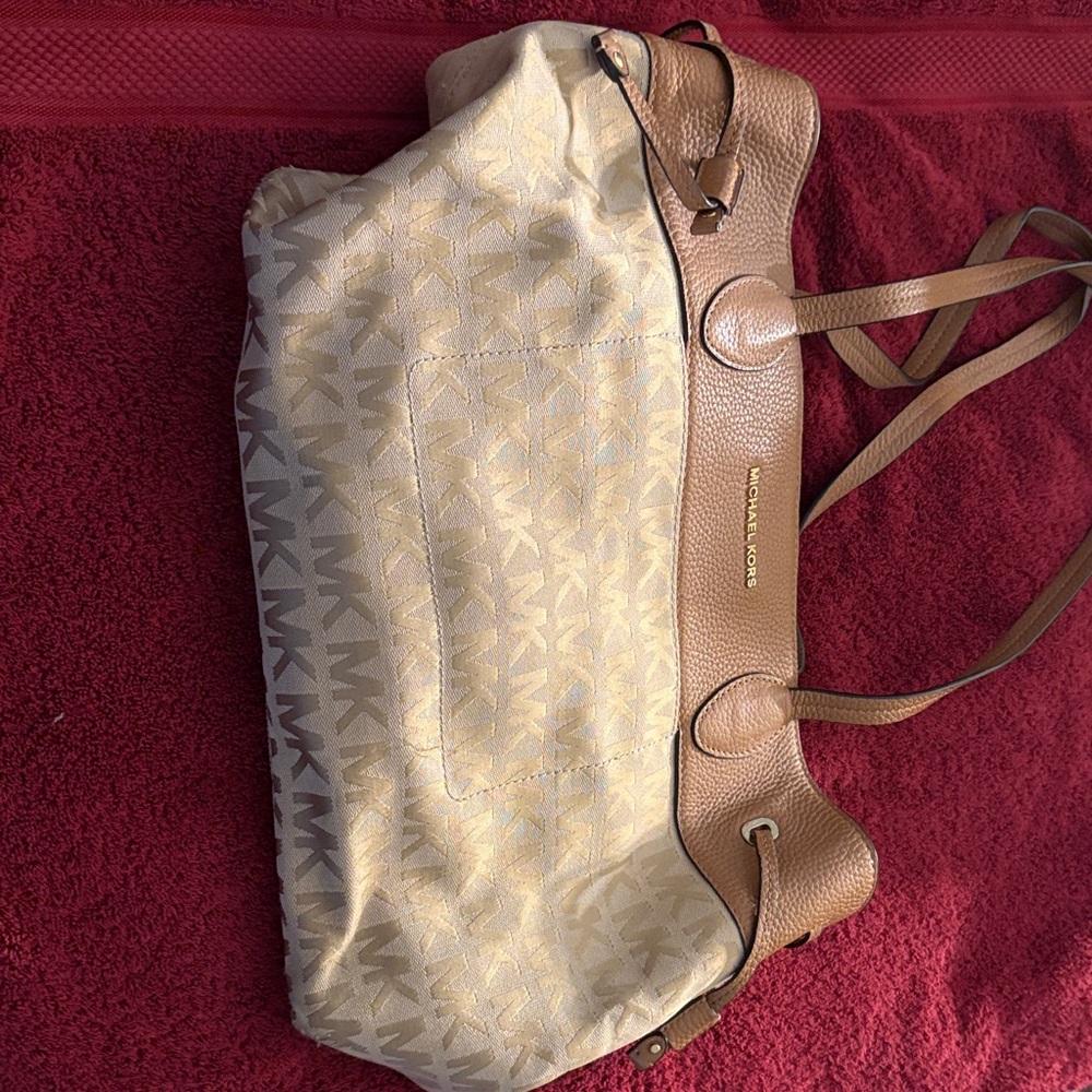 Michael Kors Tan and Brown Tote Bag